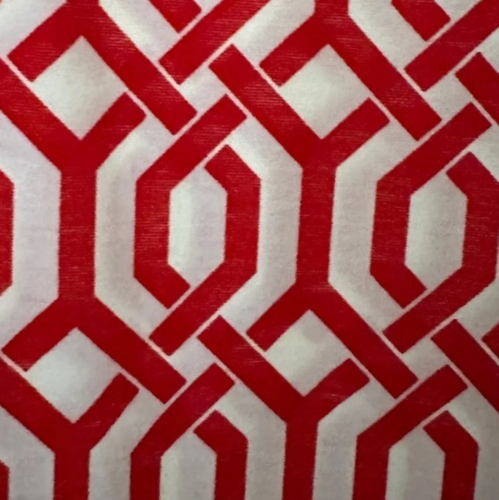 LULAROE NWT Lg DANI MAXI TANK DRESS RED & WHT GEO-CHAIN PATTERN CLASSIC COMFORT - Picture 2 of 8